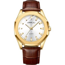 CRRJU Men's Fashion Luxury Classical Leather Watches for Men Business Simple Luminous Analog Quartz Wristwatches