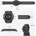 GOLDEN HOUR Ultra-Thin Minimalist Sports Waterproof Digital Watches Men with Wide-Angle Display Rubber Strap Wrist Watch for Men 